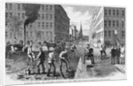 Workmen Laying the Concrete Pavement in New York City by Anonymous