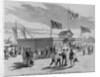 Free swimming baths, foot of fifth street, east river. From a sketch by Stanley Fox by Anonymous