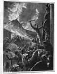 Mount Vesuvius - The Neapolitan populace Attacking the Statue of San Gennaro by Anonymous