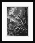 Mount Vesuvius - The Neapolitan populace Attacking the Statue of San Gennaro by Anonymous