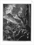 Mount Vesuvius - The Neapolitan populace Attacking the Statue of San Gennaro by Anonymous