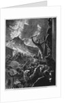 Mount Vesuvius - The Neapolitan populace Attacking the Statue of San Gennaro by Anonymous