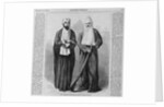 Page with text and diagram. Two members of the Ku-Klux-Klan in their disguises by Anonymous
