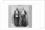 Page with text and diagram. Two members of the Ku-Klux-Klan in their disguises by Anonymous
