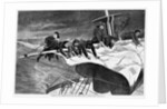 Winter at Sea - Taking in Sail off the Coast by Anonymous