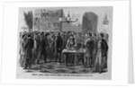 President Andrew Johnson Pardoning Rebels at the White House by Corbis