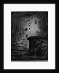Hoosac Tunnel - Firing the Last Blast - The Workmen Hiding Behind the Barricade to Avoid Flying Rocks by Anonymous