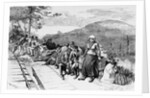 Immigrants waiting to be destributed in the coal regions of Pennsylvania from nature by W.A. Rogers