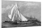 The first day's race for the "America's" Cup - The "Volunteer" running in from Sandy Hook by J.O. Davidson