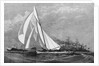 The first day's race for the "America's" Cup - The "Volunteer" running in from Sandy Hook by J.O. Davidson