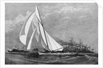 The first day's race for the "America's" Cup - The "Volunteer" running in from Sandy Hook by J.O. Davidson