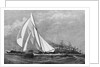 The first day's race for the "America's" Cup - The "Volunteer" running in from Sandy Hook by J.O. Davidson