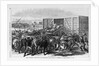 Kansas - Transport of Texas beef on the Kansas Pacific railway - scene at a cattle shoot in Abilene, Kansas by Anonymous