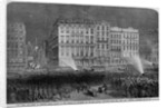 New York City - Scene in Printing House Square on the evening of November 5th, 1872 - The returns announced from the "Sun" and "Tribune" Buildings. S by Anonymous