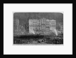 New York City - Scene in Printing House Square on the evening of November 5th, 1872 - The returns announced from the "Sun" and "Tribune" Buildings. S by Anonymous