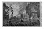 The Great Fire in Boston - View of the conflagration in Devonshire Street, looking south toward Beebe & Co.'s Buildings, on Winthrop Square. From a s by Anonymous