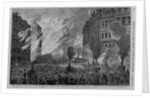 The Great Fire in Boston - View of the conflagration in Devonshire Street, looking south toward Beebe & Co.'s Buildings, on Winthrop Square. From a s by Anonymous