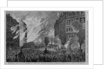 The Great Fire in Boston - View of the conflagration in Devonshire Street, looking south toward Beebe & Co.'s Buildings, on Winthrop Square. From a s by Anonymous