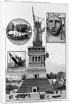 New York - progress of the work on Bartholdi's Statue of "Liberty," Bedloe's Island. From a sketch by a staff artist by Anonymous