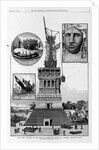 New York - progress of the work on Bartholdi's Statue of "Liberty," Bedloe's Island. From a sketch by a staff artist by Anonymous