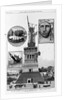 New York - progress of the work on Bartholdi's Statue of "Liberty," Bedloe's Island. From a sketch by a staff artist by Anonymous