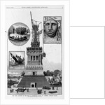 New York - progress of the work on Bartholdi's Statue of "Liberty," Bedloe's Island. From a sketch by a staff artist by Anonymous