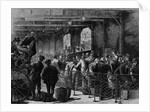 Searching Chinese immigrants for opium, at San Francisco. From a sketch by W. W. Bode by Anonymous