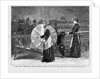 The Atlanta International Cotton Exposition - Spinning, old and new styles. From a sketch by Horace Bradley by Anonymous