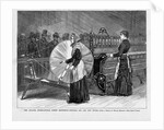 The Atlanta International Cotton Exposition - Spinning, old and new styles. From a sketch by Horace Bradley by Anonymous