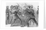 Illustration of Policemen Practicing Club Exercises by Anonymous