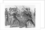 Illustration of Policemen Practicing Club Exercises by Anonymous
