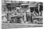People Shopping Around Push Cart by Anonymous