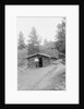 Man Standing in Front of Log Cabin by Anonymous