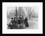 People Sitting Near a Church in Winter by Anonymous
