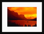 Sunset Over Lake in Glacier National Park by Anonymous