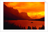 Sunset Over Lake in Glacier National Park by Anonymous