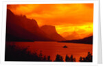 Sunset Over Lake in Glacier National Park by Anonymous