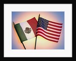 Flags of Mexico and United States by Anonymous