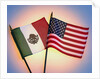 Flags of Mexico and United States by Anonymous
