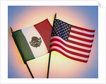 Flags of Mexico and United States by Anonymous