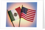 Flags of Mexico and United States by Anonymous