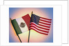Flags of Mexico and United States by Anonymous