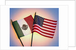 Flags of Mexico and United States by Anonymous