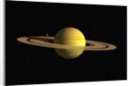 Ringed Planet with Moon by Anonymous