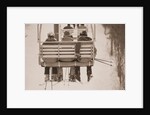 Skiers Riding Chair Lift by Anonymous