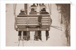 Skiers Riding Chair Lift by Anonymous