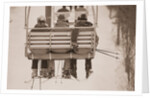 Skiers Riding Chair Lift by Anonymous