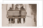 Skiers Riding Chair Lift by Anonymous