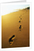 Footprints Along Beach by Anonymous
