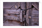 Chains and Lock on Weathered Barn Door by Anonymous